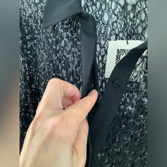 🆕 Women's Button-Front A-Line Sequin Lace Dress. - Picture 14 of 17